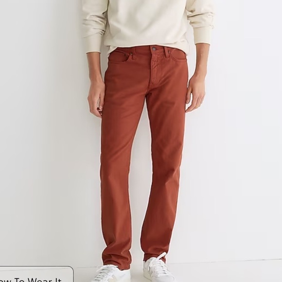 J crew vintage red 484 Slim-fit garment-dyed five-pocket pant - Picture 2 of 5